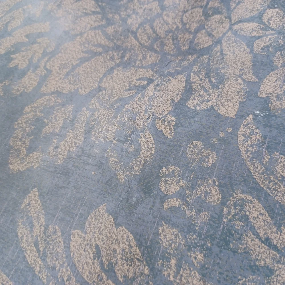 Wallpaper Navy Blue Classic Distressed Damask